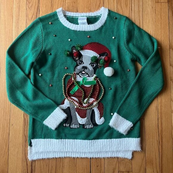 Frenchie ugly‎ Xmas sweater women’s Small - Picture 1 of 3